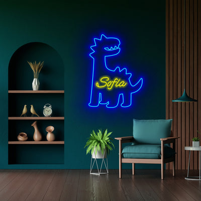 Custom Cute Baby Dinosaur Neon Sign Wall Art LED Light Personalized Dino lover Name Neon Sign Home Decor Kid Nursery Decoration Birthday Christmas