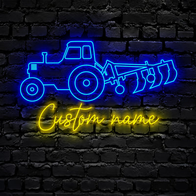 Custom Tractor Driver Neon Sign Wall Art LED Light Personalized Farm Tractor Name Neon Sign Home Decor Farm Truck Decoration Birthday Christmas Gifts