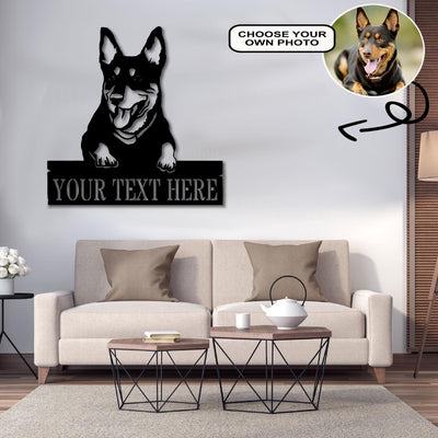 Personalized Australian hound Dog Metal Sign Led Lights Custom Name Photo