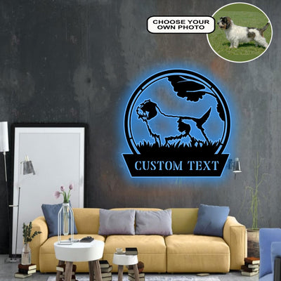 Personalized Basset griffon vend Dog Metal Sign Led Lights Custom Name Photo