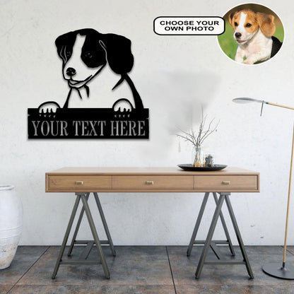 Personalized Beagle Dog Metal Sign Led Lights Custom Name Photo