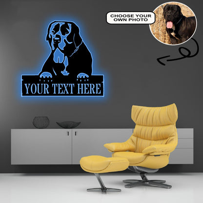 Personalized Boerboel Dog Metal Sign Led Lights Custom Name Photo