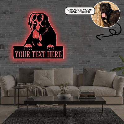 Personalized Boerboel Dog Metal Sign Led Lights Custom Name Photo