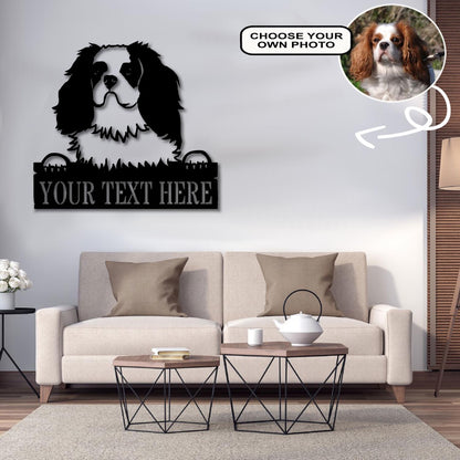 Personalized Cavalier King Charles Spaniel Dog Metal Sign Led Lights Custom Name Photo