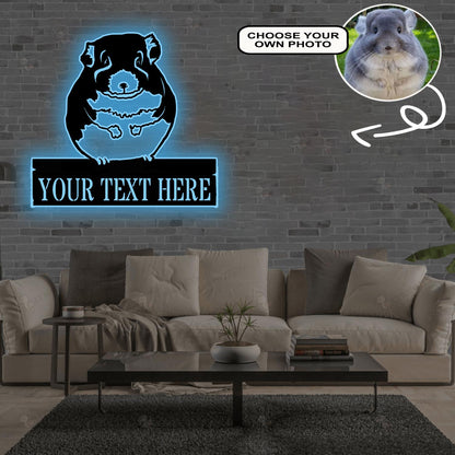 Personalized Chinchilla Dog Metal Sign Led Lights Custom Name Photo