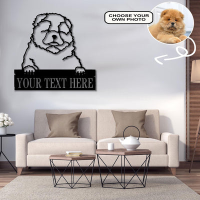 Personalized Chow chow Dog Metal Sign Led Lights Custom Name Photo