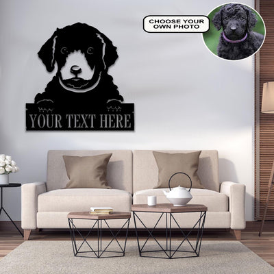 Personalized Curly-coated retriever Dog Metal Sign Led Lights Custom Name Photo