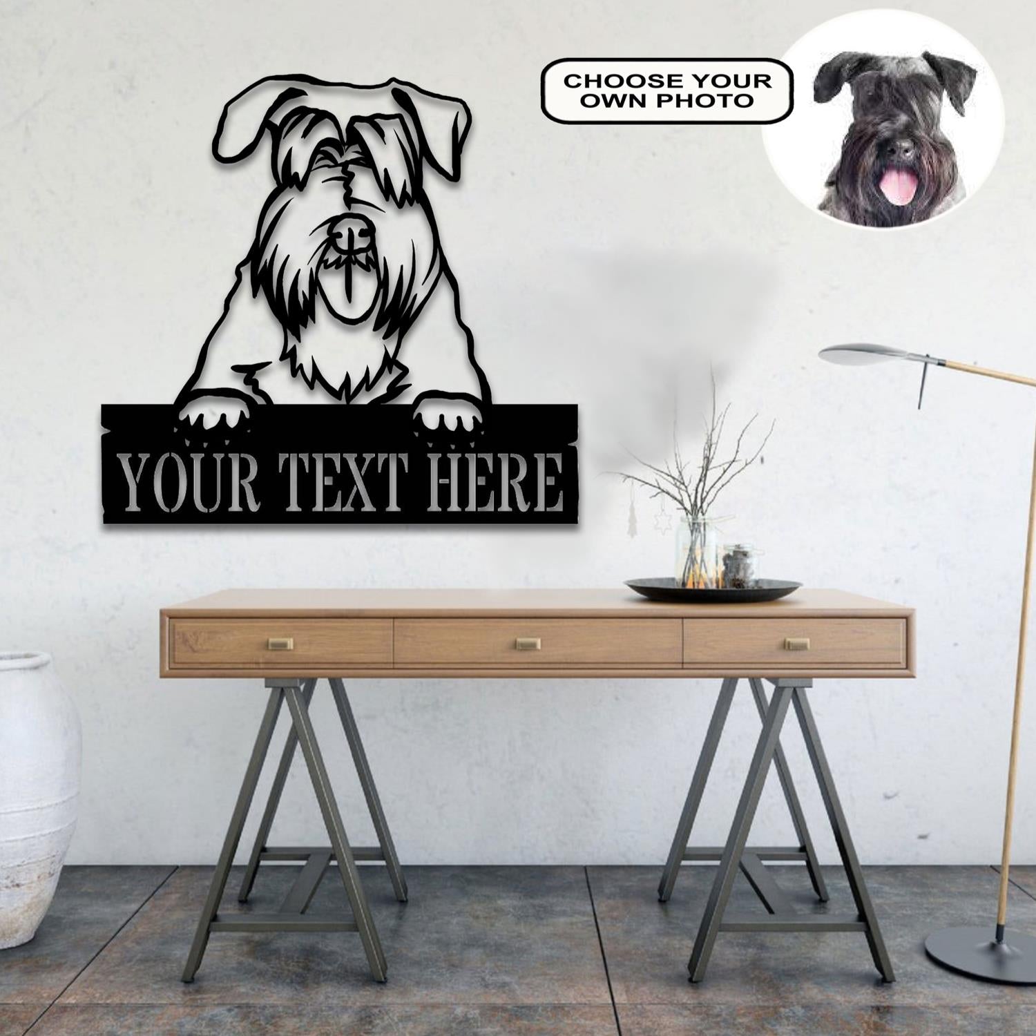 Personalized Czech terrier 2 Dog Metal Sign Led Lights Custom Name Photo