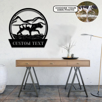 Personalized English pointer Dog Metal Sign Led Lights Custom Name Photo