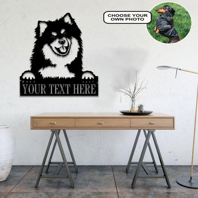 Personalized Finnish lapphund Dog Metal Sign Led Lights Custom Name Photo