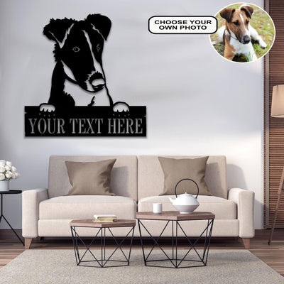 Personalized Fox terrier smooth Dog Metal Sign Led Lights Custom Name Photo
