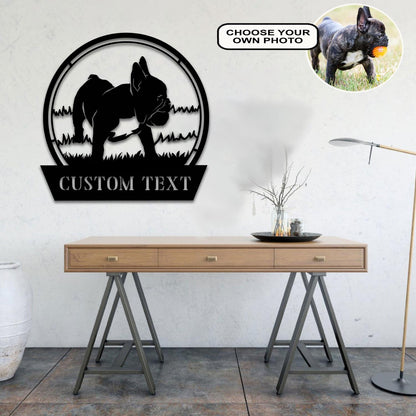 Personalized French Bulldog Dog Metal Sign Led Lights Custom Name Photo