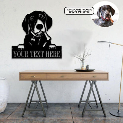 Personalized German Shorthaired Pointer Dog Metal Sign Led Lights Custom Name Photo