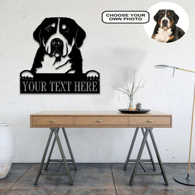 Personalized Great swiss mountain Dog Metal Sign Led Lights Custom Name Photo