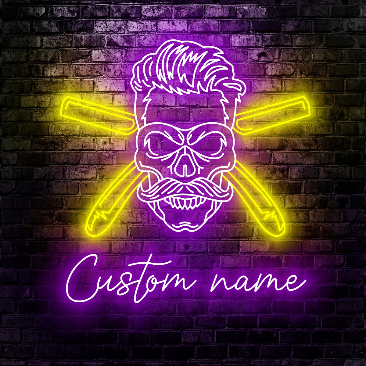 Barber Shop Neon Sign - Custom Name LED Neon Sign for Salon - Stylish Decor for Barber Shop