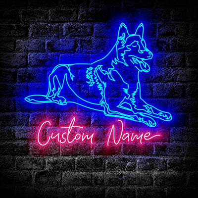 Belgian shepherd Dog Neon Sign - Personalized Name Belgian shepherd Dog Neon Sign - Dog Lover Gifts