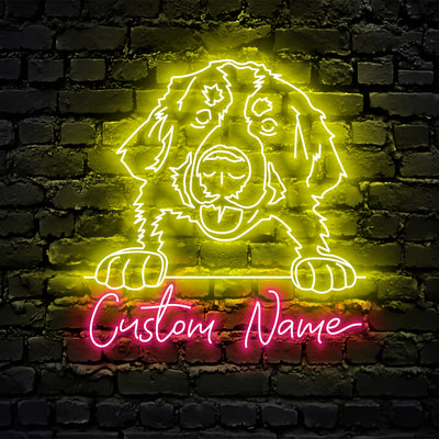 Bernese Mountain Dog Neon Sign - Personalized Name Bernese Mountain Dog Neon Sign - Dog Lover Gifts