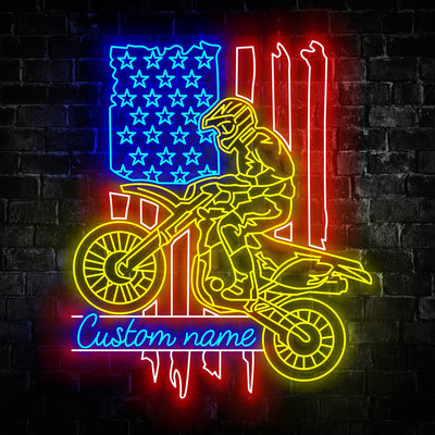 Personalized Name Biker Neon Sign - Biker Neon Signs For Home, Birthday Gift Giving Name Neon Lights