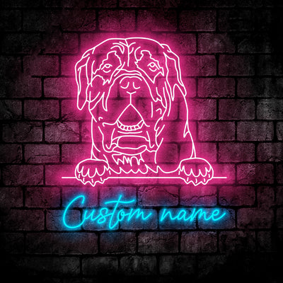 Boerboel Dog Neon Sign - Personalized Name Boerboel Dog Neon Sign - Dog Lover Gifts