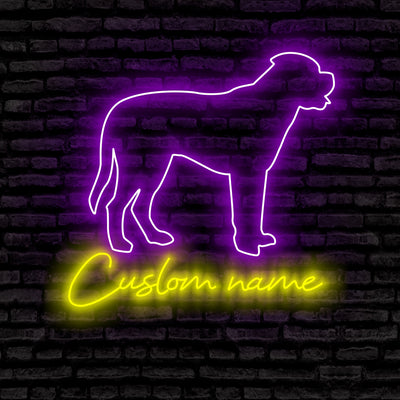 Bullmastiff Dog Neon Sign - Personalized Name Bullmastiff Dog Neon Sign - Dog Lover Gifts