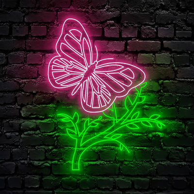 Butterfly and Tree Are Awesome Neon Sign, Custom Butterfly Led Neon Sign for Home Decor