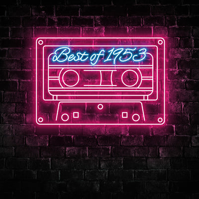 Cassette Birthday 1953 Neon Signs, Custom Cassette Birthday 1953 LED Neon Sign for Bedroom Décor Wall Art