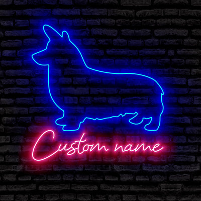 Corgi Dog Neon Sign - Personalized Name Corgi Dog Neon Sign - Dog Lover Gifts