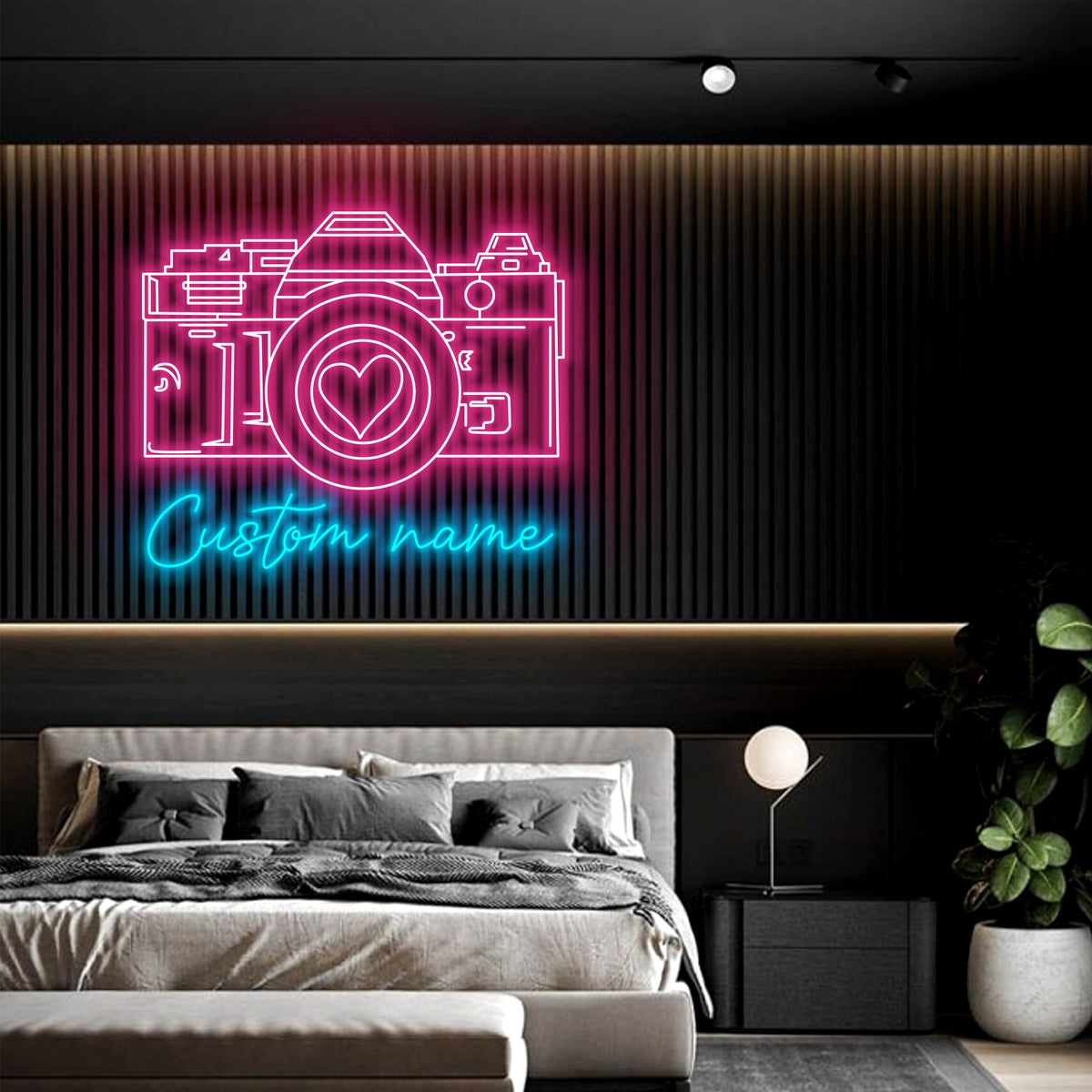 Custom Camera Photo Taking Neon Sign Wall Art LED Light Personalized Photographer Name Neon Sign Home Decor Photography Lover Decoration Birthday