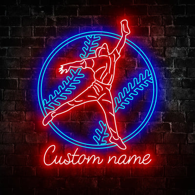 Catcher Baseball Neon Sign - Custom Name Catcher Baseball Neon Signs For Home, Birthday Gift Giving Name Neon Lights