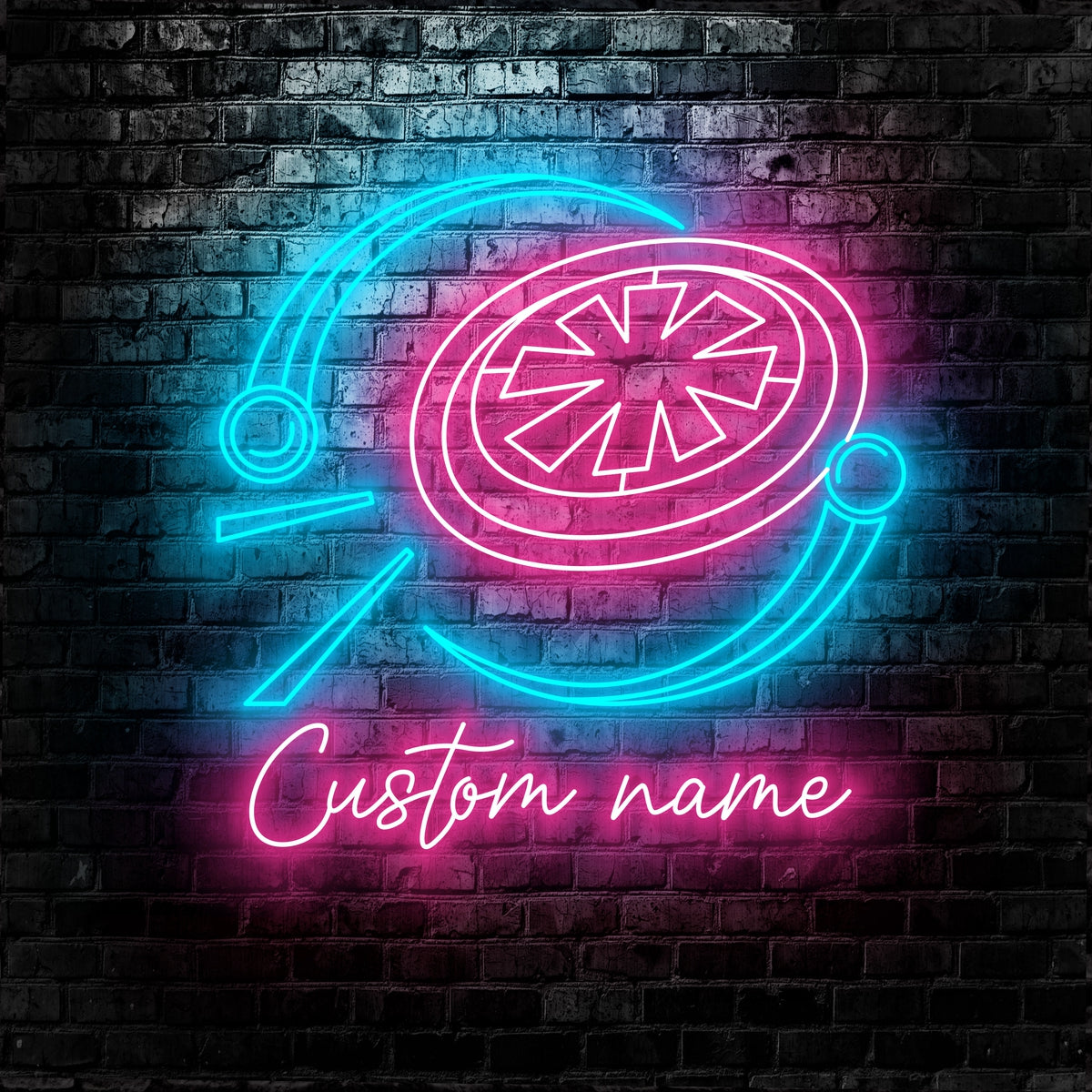 Custom Frisbee Neon Sign Wall Art LED Light Personalized Frisbee Player Name Neon Sign Home Decor Flying Disc Decoration Disc Golf Man Cave Birthday