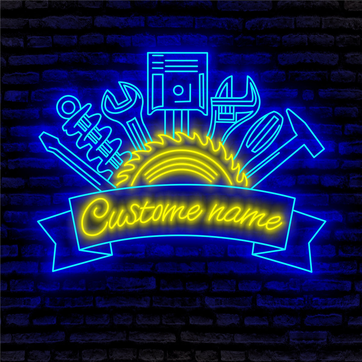 Dad's Garage Sign Neon Sign - Custom Name Dad's Garage Sign Neon Signs For Home, Birthday Gift Giving Name Neon Lights