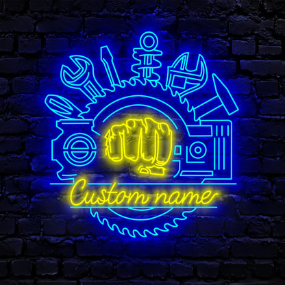 Dad's Garage Neon Sign - Custom Name Dad's Garage Neon Sign - Best Father's Day Gift Ideas