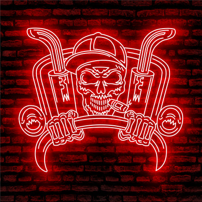 Driving Skull Neon Sign - Custom Name Driving Skull Neon Signs For Home, Birthday Gift Giving Name Neon Lights