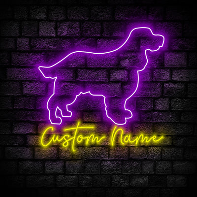 English Springer Spaniel Dog Neon Sign - Personalized Name English Springer Spaniel Dog Neon Sign - Dog Lover Gifts