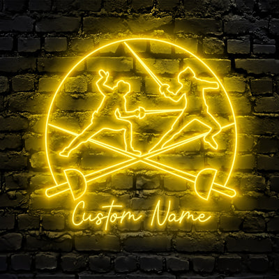 Fencing Led Neon Sign - Custom Name Fencing Led Neon Sign - Gift Idea for Fencing Lovers
