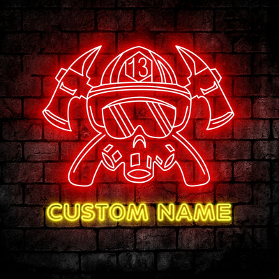 Firefighter Neon Sign - Custom Name Firefighter Led Neon Sign - Gift Idea for Firefighter Lovers