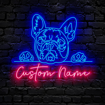 French Bulldog Dog Neon Sign - Personalized Name French Bulldog Dog Neon Sign - Dog Lover Gifts