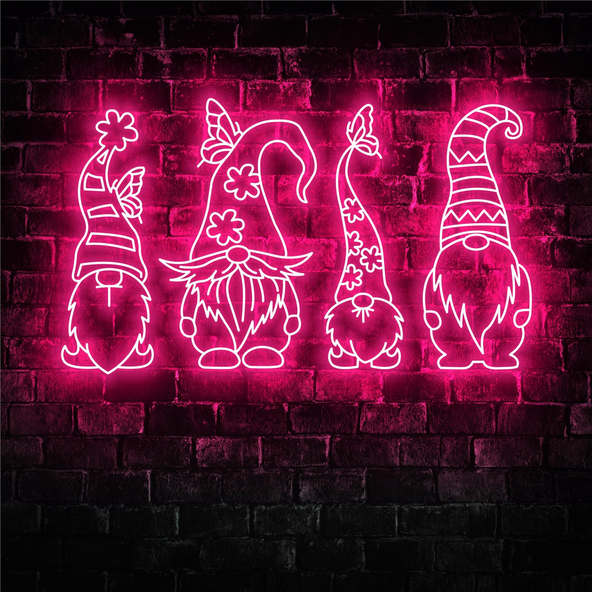 Cute Gnomes Neon Sign - Custom Name Cute Gnomes Neon Signs For Home, Birthday Gift Giving Name Neon Lights