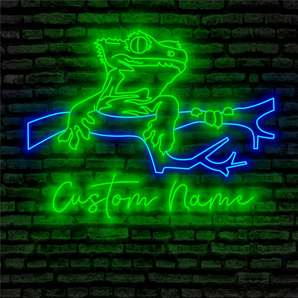 Giant Gecko Neon Sign - Custom Name Giant Gecko Neon Signs For Home, Birthday Gift Giving Name Neon Lights