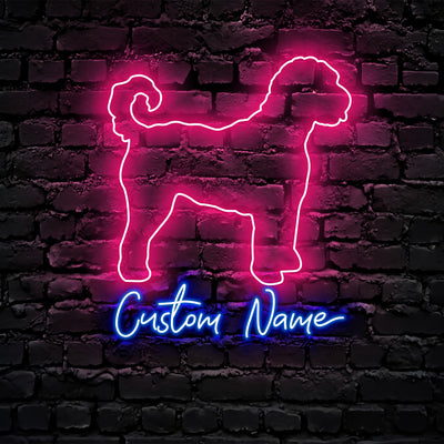 Goldendoodle Dog Neon Sign - Personalized Name Goldendoodle Dog Neon Sign - Dog Lover Gifts