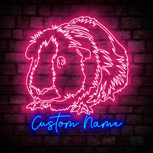 Guinea Pig Neon Sign - Custom Name Guinea Pig Neon Sign For Home, Birthday Gift Giving Name Neon Lights