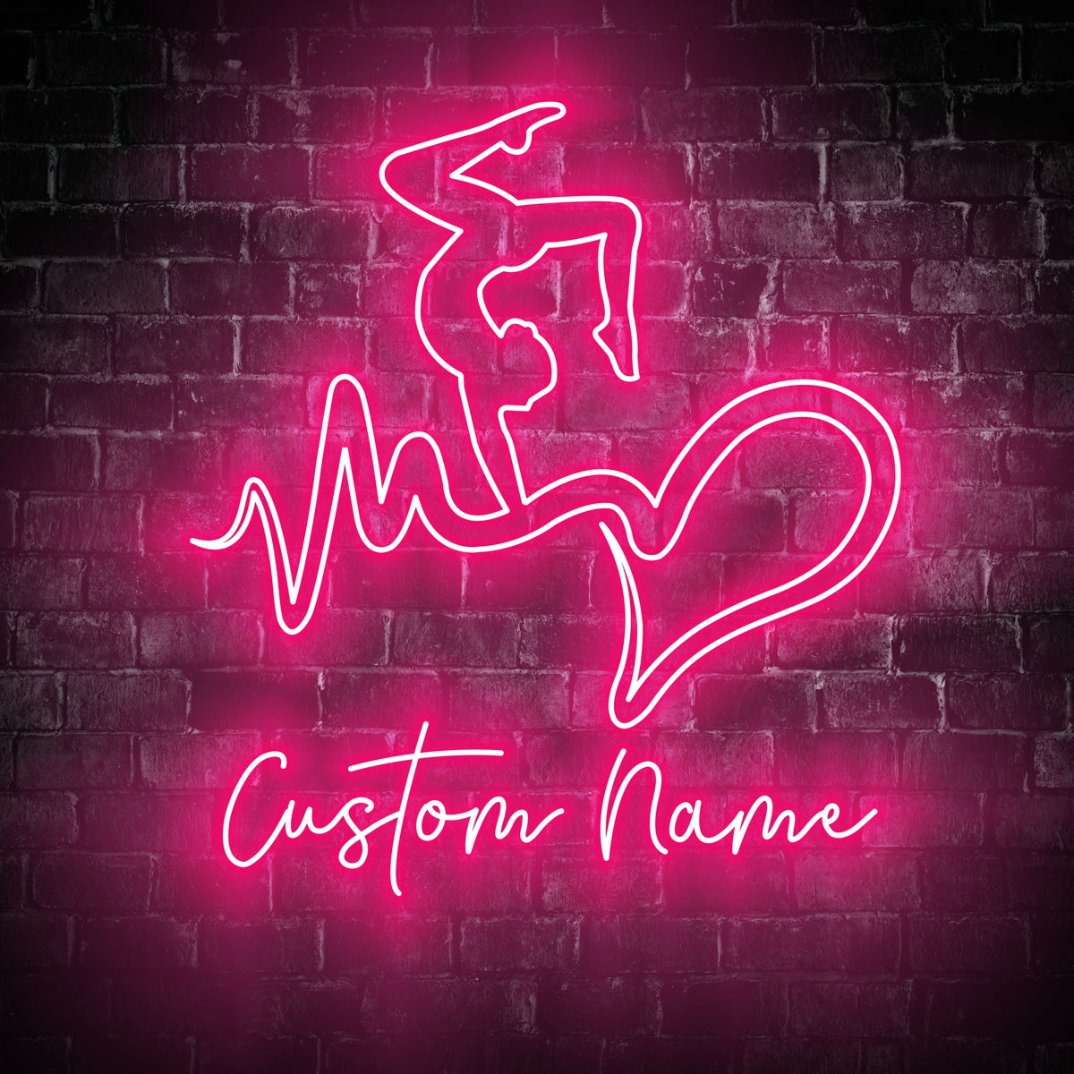 Personalized Name Gymnastics Neon Sign - Custom Name Logo Neon Sign