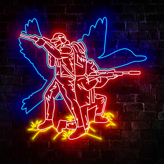 Hunting Neon Sign - Hunting Father And Son Neon Signs For Home, Birthday Gift Giving Name Neon Lights