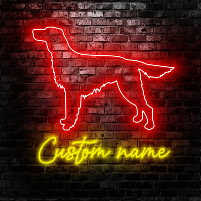 Irish Setter Dog Neon Sign - Personalized Name Irish Setter Dog Neon Sign - Dog Lover Gifts