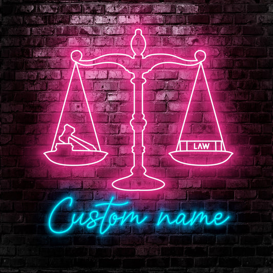Lawyer Logo Neon Sign - Custom Name Lawyer Logo Led Neon Sign - Gift Idea for Lawyer