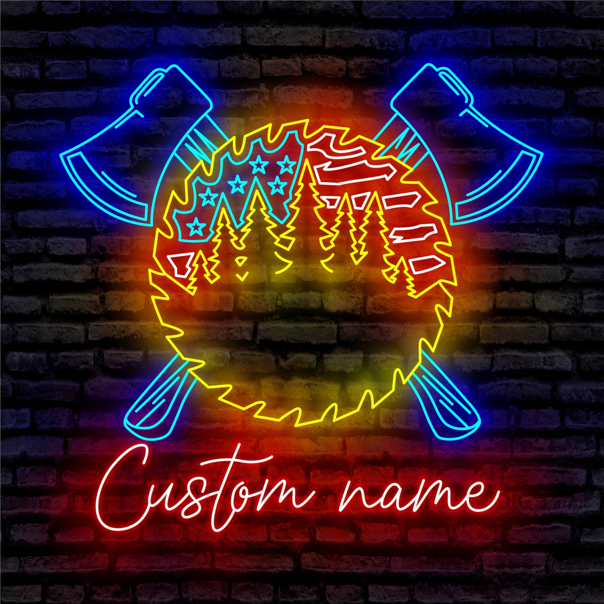 Lumber Jack Saw Neon Sign - Custom Name Lumber Jack Saw Neon Signs For Home, Birthday Gift Giving Name Neon Lights