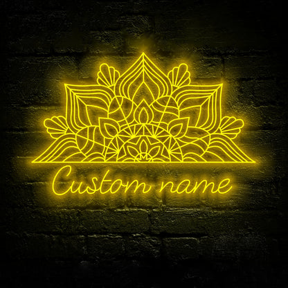 Mandala Neon Sign - Custom Name Mandala Led Neon Sign - Gift Idea for Mandala Lovers