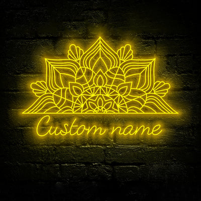 Mandala Neon Sign - Custom Name Mandala Led Neon Sign - Gift Idea for Mandala Lovers