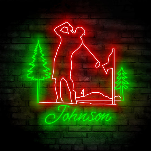 Men's Golf Neon Sign - Custom Name Men's Golf Neon Signs For Home, Birthday Gift Giving Name Neon Lights