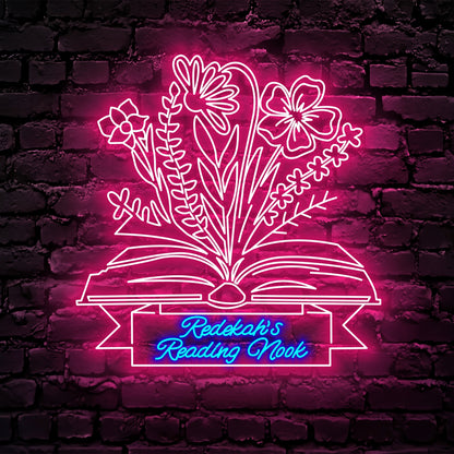 Nana's Reading Nook Neon Sign - Custom Name Nana's Reading Nook Neon Signs For Home, Birthday Gift Giving Name Neon Lights